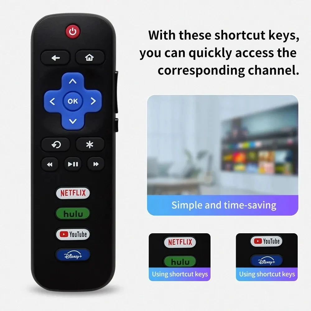 RC280A Replacement Remote for Roku TV, Compatible with TCL, Hisense, Onn, and Philips (Not for Stick or Box)
