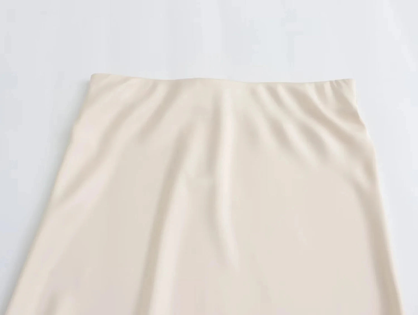 TRAFZA 2024 Y2K Women’s Long Skirt – Elastic High-Waist A-Line Satin Skirt for Spring Casual & High Street Fashion
