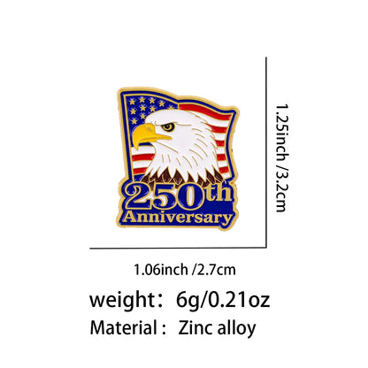 American Flag Lapel Pin - Patriotic Enamel Brooch Badge for Clothing, Gifts, and 250th Anniversary Commemoration