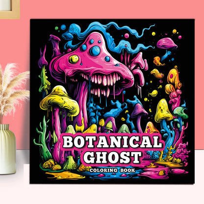 Botanical Ghost Adult Coloring Book 20 Pages - Elegant Pattern Art Book for Relaxation, Stress Relief & Creative Painting