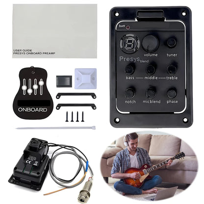 Compatible Fishman 301 Acoustic Guitar Pickup – Electric EQ Box with Preamp, Tuner & Amplifier Support