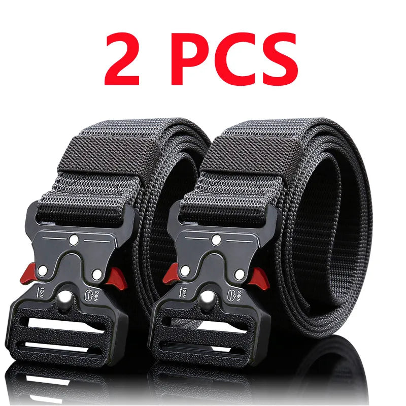 2PCS Men's Tactical Belts – Durable Adjustable Outdoor Hunting & Sports Belt