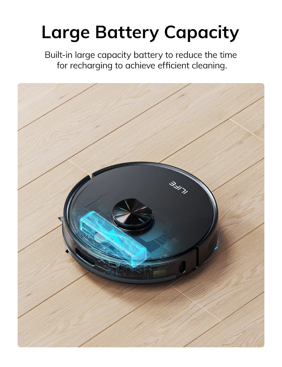 ILIFE A20 Robot Vacuum and Mop Combo – LiDAR Navigation, 3000Pa Suction, Smart Mapping, App/Alexa Control, Ideal for Pet Hair