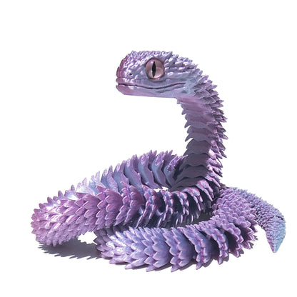 3D Printed Movable Snake Figurine – Realistic Jointed Simulation Ornament for Home & Office, 2025 New Year Craft Gift