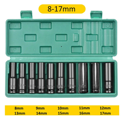 1/2 Inch Drive Impact Socket Set - 10/20PCS 6-Point Metric Carbon Steel Sockets 8-32mm with Storage Case