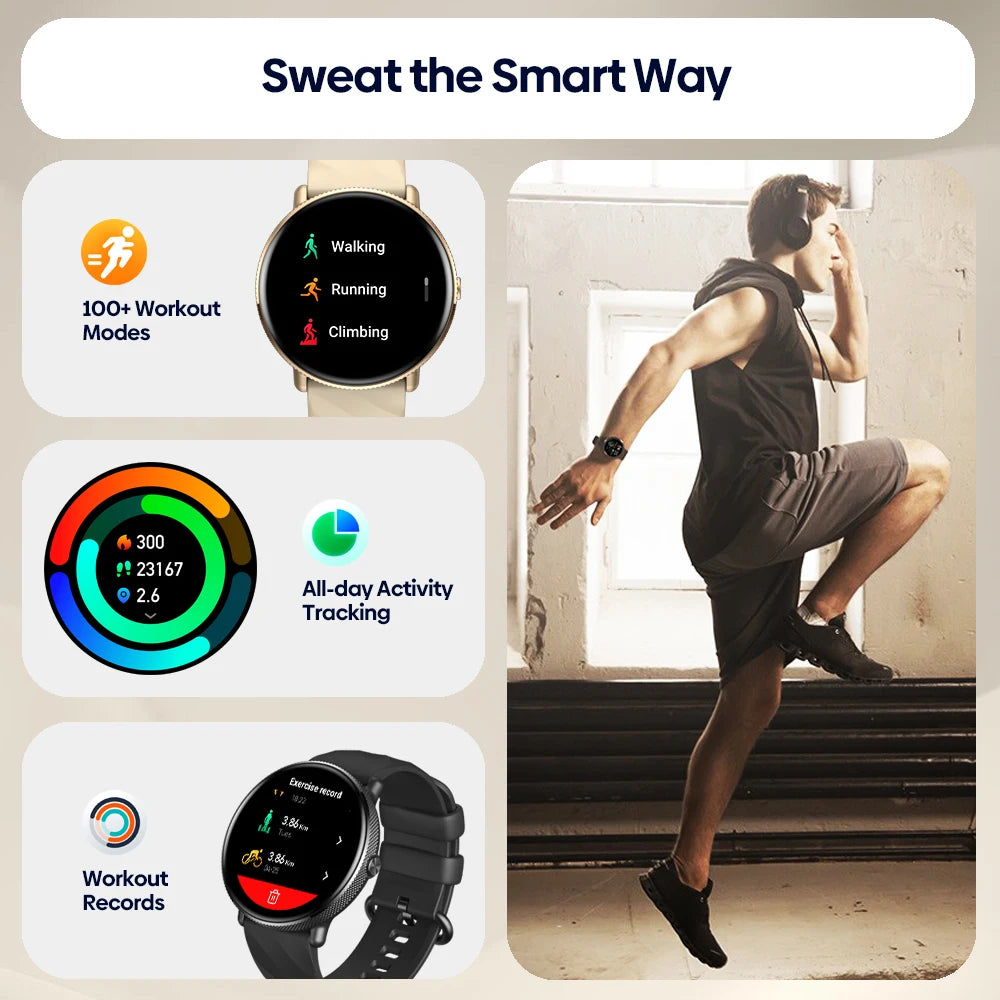 Zeblaze GTR 3 Pro Smartwatch — AMOLED Display Fitness Watch with Call Function, 316L Stainless Steel for Men & Women