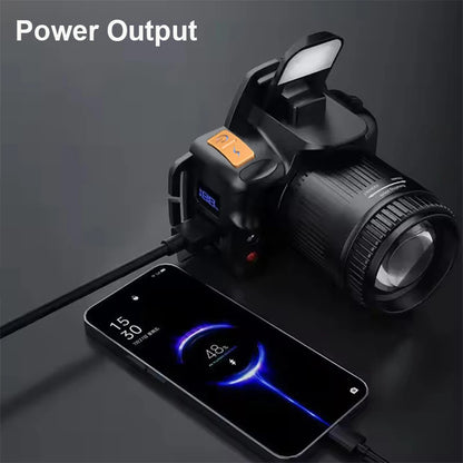 Super Bright LED Sensor Headlamp – USB Rechargeable Front Headlight with Built-in Battery, Motion Sensor Camping & Fishing Lantern Torch