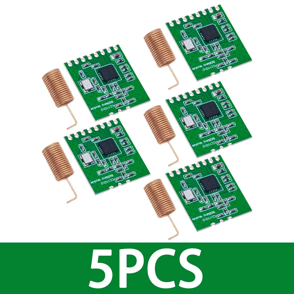 CC1101 433/868MHz Wireless Transceiver Module – 10mW Long Range (300–1000m) with SMA Antenna for Arduino
