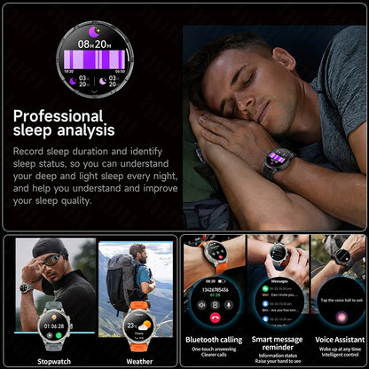 2025 Huawei & Xiaomi GPS Smartwatch for Men — 1.85" Ultra HD AMOLED Screen, 710mAh Battery & Bluetooth Call