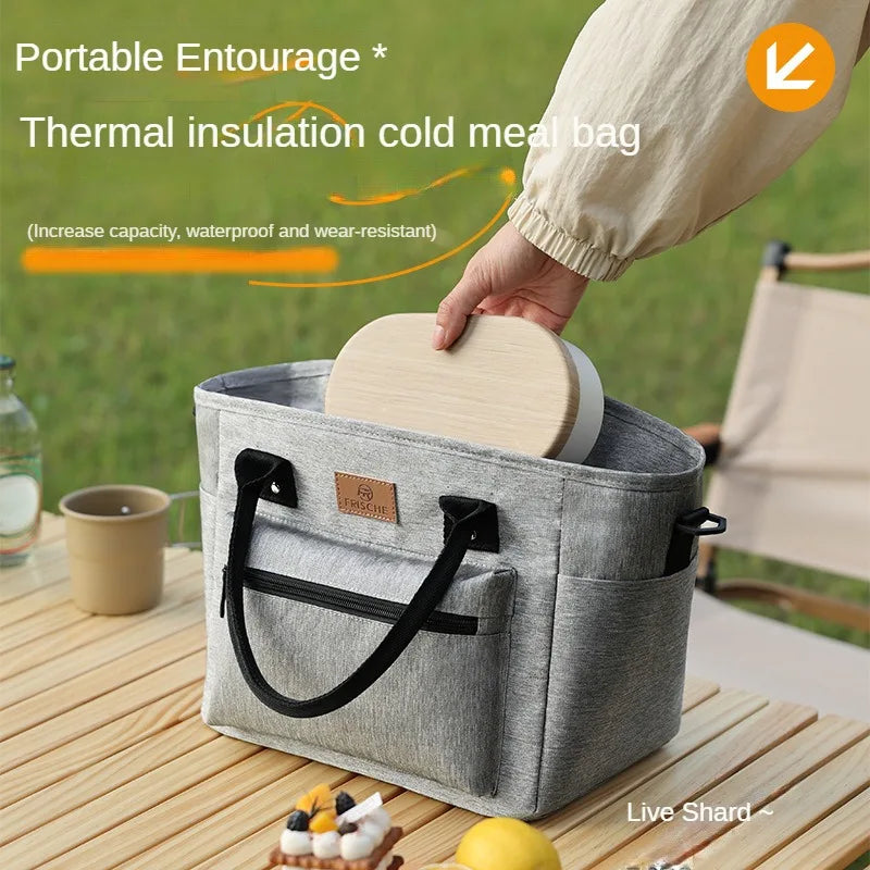Portable Insulated Lunch Bag – Waterproof Picnic Lunch Box Tote for Office, Rice, and Meals