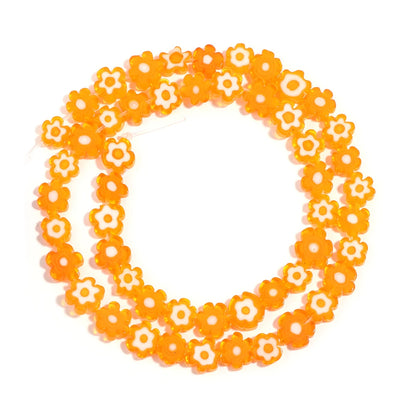 Colorful Lampwork Flower Beads - Thousand Flower Flat Plum Blossom Loose Beads for DIY Bracelet & Jewelry Crafts