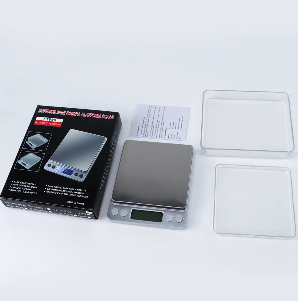 Digital Kitchen Scale Precision Scales - 3Kg/500G Capacity, 0.01g Accuracy, Jewelry Weighing for Food Diet, LCD Electronic Measuring Balance