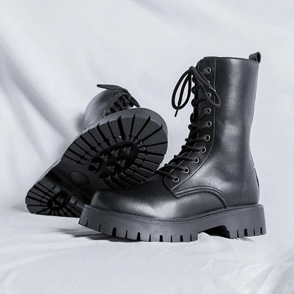 Luxury Brand Men's High Top Boots – Designer Leather Casual, Business & Outdoor Work Boots for Men