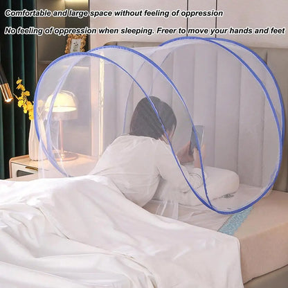 Portable Camping Tent Bed Canopy — Foldable Mesh Mosquito Net for Outdoor Use, Single Bed, Easy Setup