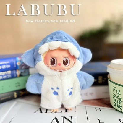 15cm/17cm LABUBU Doll Outfits – Sitting Party Plush Animal Sets for Generations 1-3, Cute Gifts for LABUBU Fans
