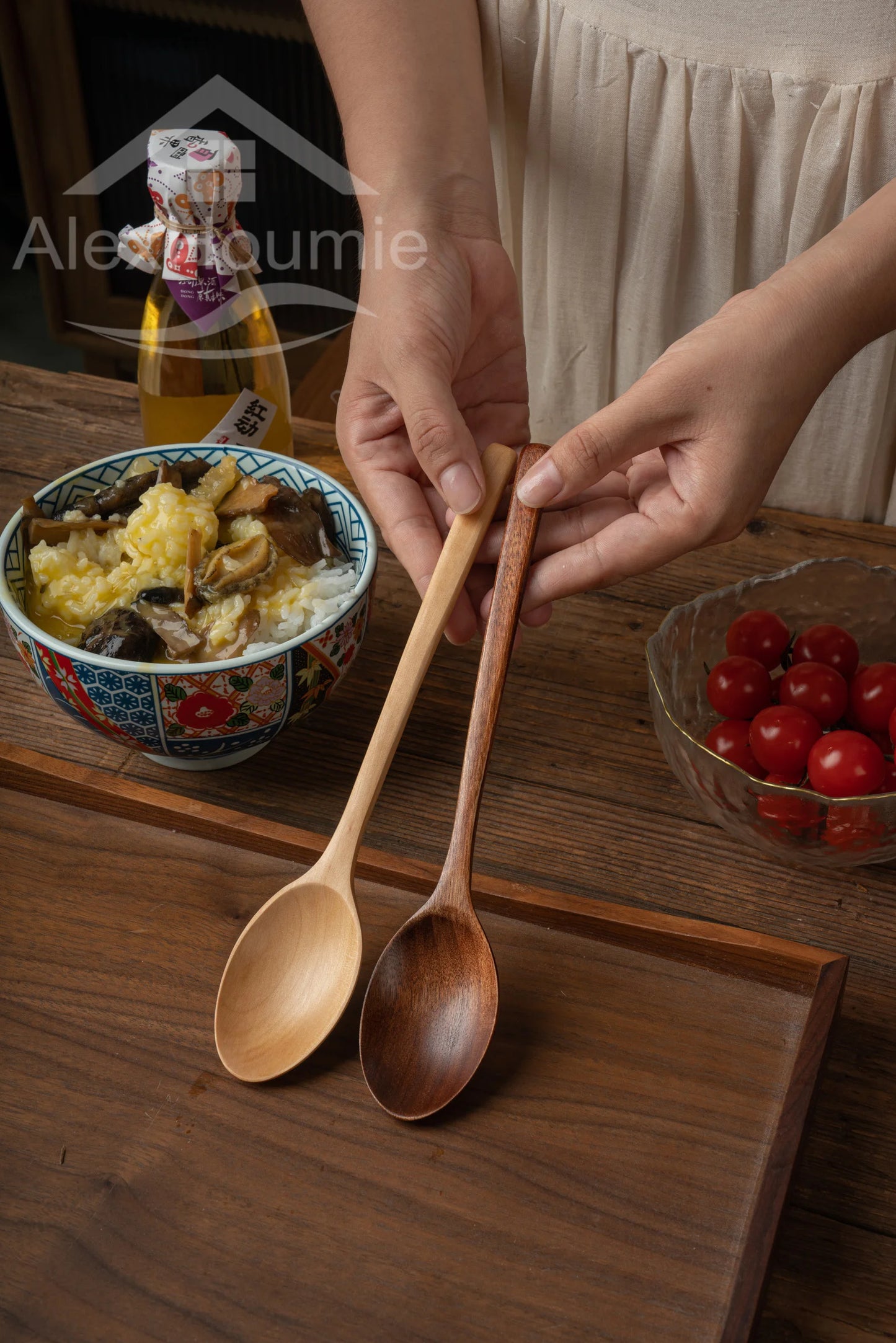 6-Piece Bamboo Wooden Spoon Set – 9” Korean Style Natural Wood Spoons for Soup, Cooking & Mixing