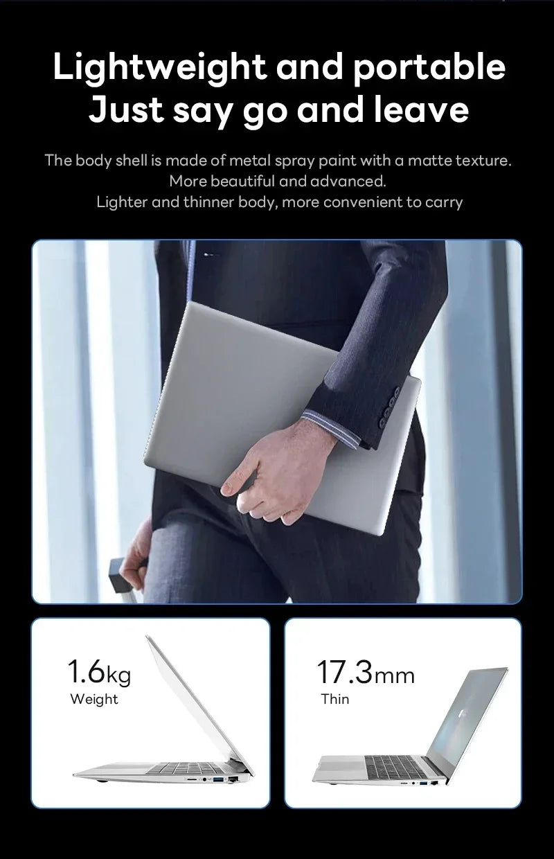 14.1" Portable Windows 11 Laptop – Intel Core i9-8950HK, 16GB RAM, 1TB/2TB SSD, HD Screen Notebook PC