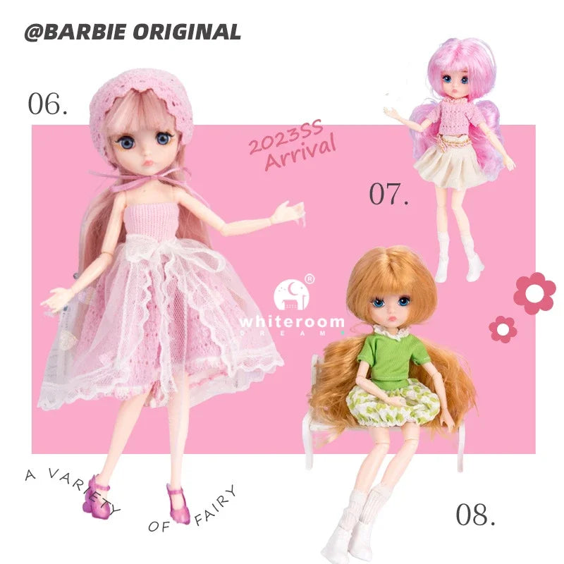 26cm BJD Doll for Girls – Purple Hair Fashion Princess with Big Eyes & Accessories Gift