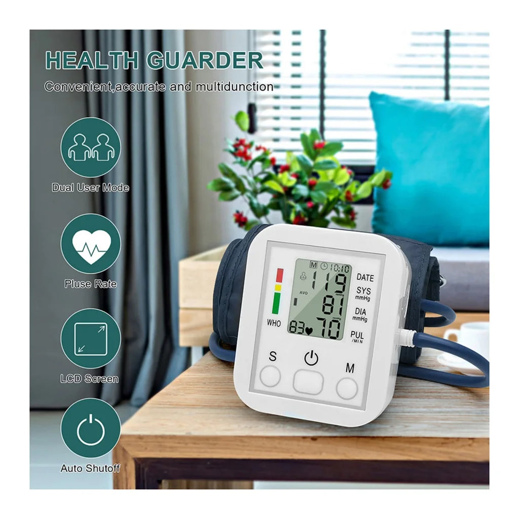Spanish Voice Digital Arm Blood Pressure Meter – Medical Tonometer, Tensiometer, Sphygmomanometer with Pulse Measurement