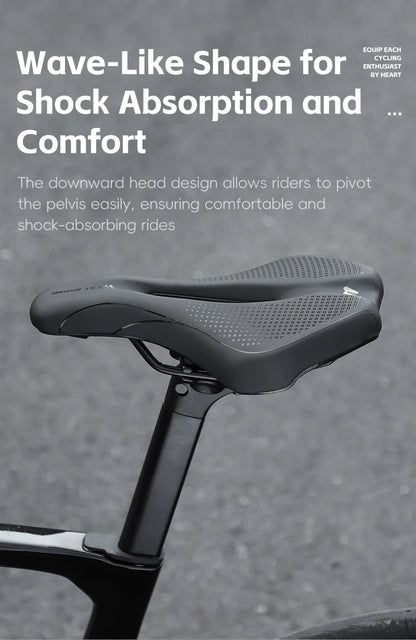 WEST BIKING Bicycle Saddle — Comfortable Hollow PU Leather Bike Seat | Wear-Resistant Road Cycling Cushion