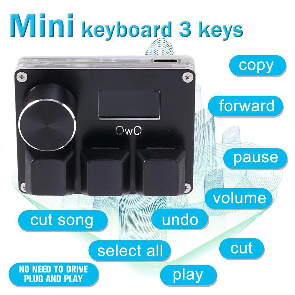 SayoDevice OSU Keyboard O3C | Rapid Trigger Hall Magnetic Red Switches with Knob & Screen, Copy-Paste Shortcut