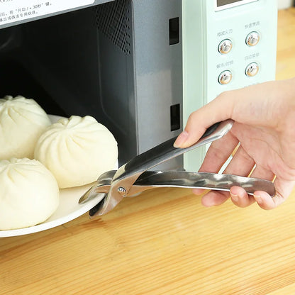 Non-Slip Silicone Pot and Pan Gripper - Heat-Resistant Dish Retriever Tongs for Bowls, Plates, Air Fryers, and Camping
