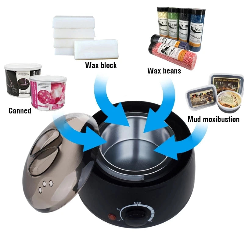 200/500ml Electric Wax Heater – Hot Paraffin Pot for Hair Removal & Waxing