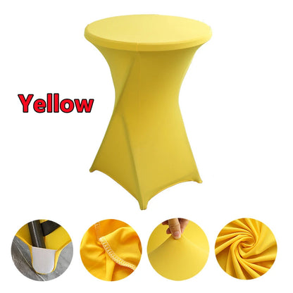 Spandex Round Tablecloth - Stretch Elastic Cocktail Table Cover for Wedding, Party, Hotel & Event Decor