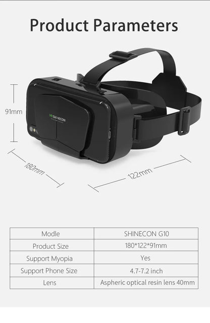 Shinecon 3D VR Glasses – Virtual Reality Headset with Controller for Smartphone Gaming
