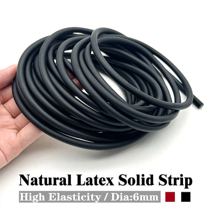 6mm Solid Black Natural Latex Strip - Heat-Resistant, Aging-Resistant & Shock-Absorbing Sealing Strip