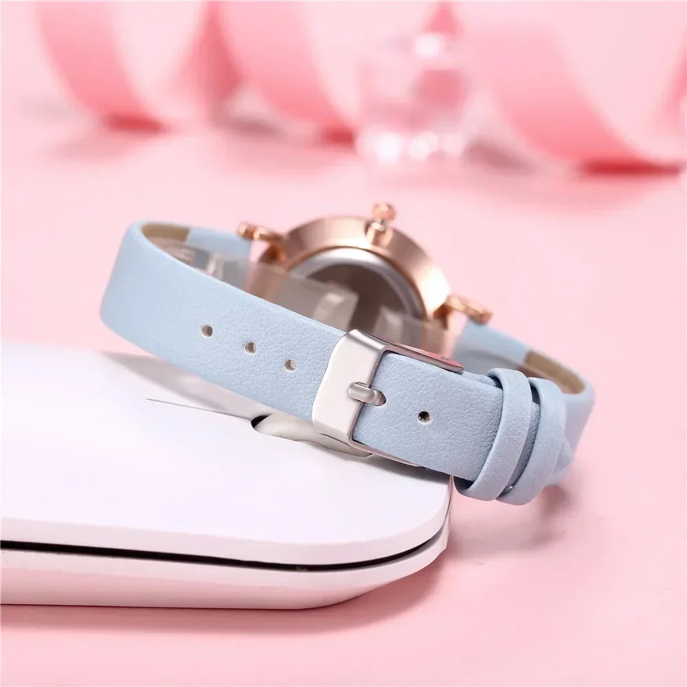 Luxury Luminous Retro Women’s Quartz Watch – Leather Strap Ladies Wristwatch
