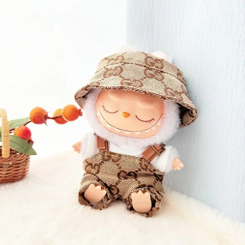 Anime Labubu Doll Clothes — Fashion Overalls for Labubu Idol V1/V2, 15/17cm Plush Doll Clothing Accessories, In Stock