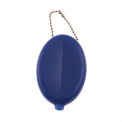 Small Oval PVC Coin Purse – Colorful Change Holder with Chain for Travel & Accessories