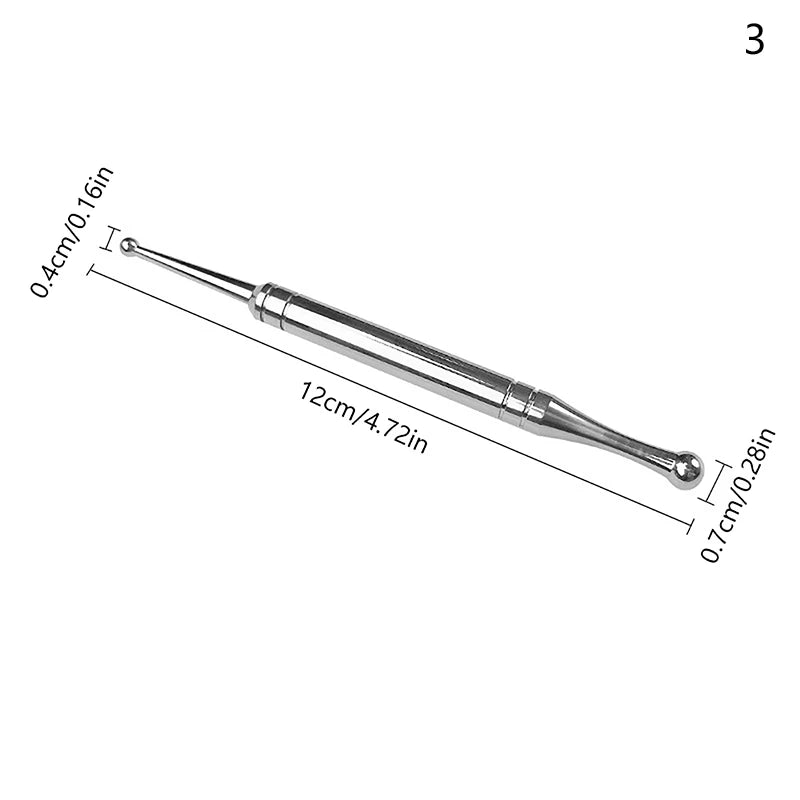 Manual Acupuncture Pen with Terahertz Energy Stone | Trigger Point Massager Stick for Face & Body Relaxation