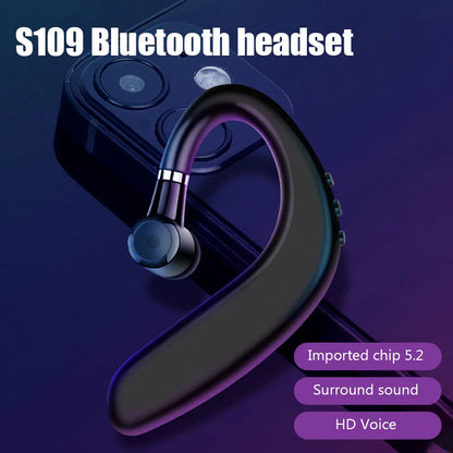 S109 Single-Ear Wireless Bluetooth Headset – HIFI Noise Cancelling Headphones for Business, Driving & Sports