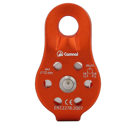 26KN Aluminium Alloy Heavy Duty Swivel Rope Pulley Block – Single Pulley Wheel for 12mm Climbing Rope