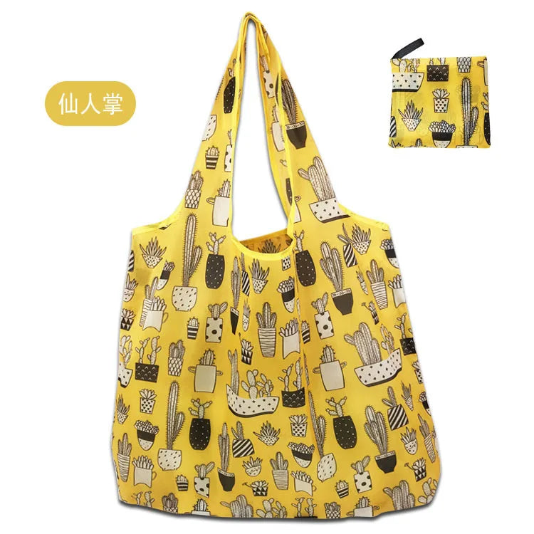 Eco-Friendly Foldable Reusable Shopping Bag – Portable Heavy-Duty Tote Shoulder Bag for Grocery, Travel & Daily Storage Fashion Handbag