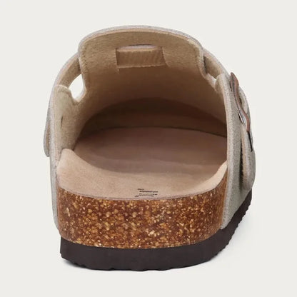 Fashion Men's Mules with Arch Support - Unisex Classic Beach Birkenstock Suede Sandals | Retro Cork Clogs