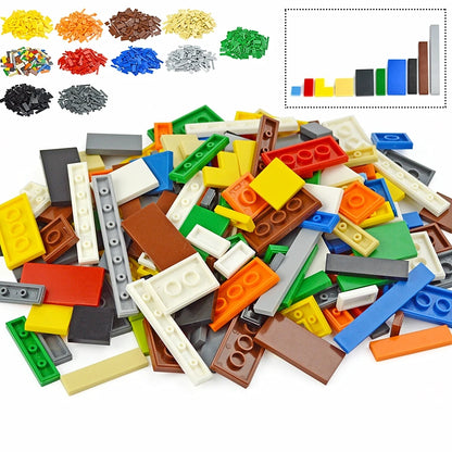 150-Piece DIY Building Blocks Set - Multicolor Flat Tile Construction Parts for Creative Educational Play and Crafts