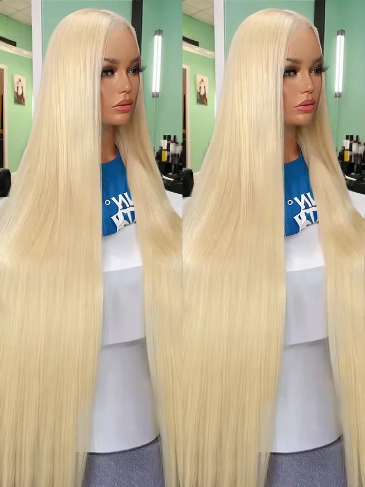 30-40 Inch Honey Blonde 250 Density 613 HD Lace Front Wig – 13x6 Transparent Straight Human Hair, 13x4 Lace Frontal Wig for Women