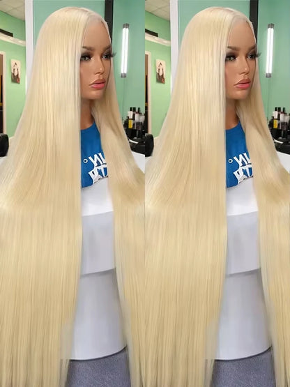 30-40 Inch Honey Blonde 250 Density 613 HD Lace Front Wig – 13x6 Transparent Straight Human Hair, 13x4 Lace Frontal Wig for Women