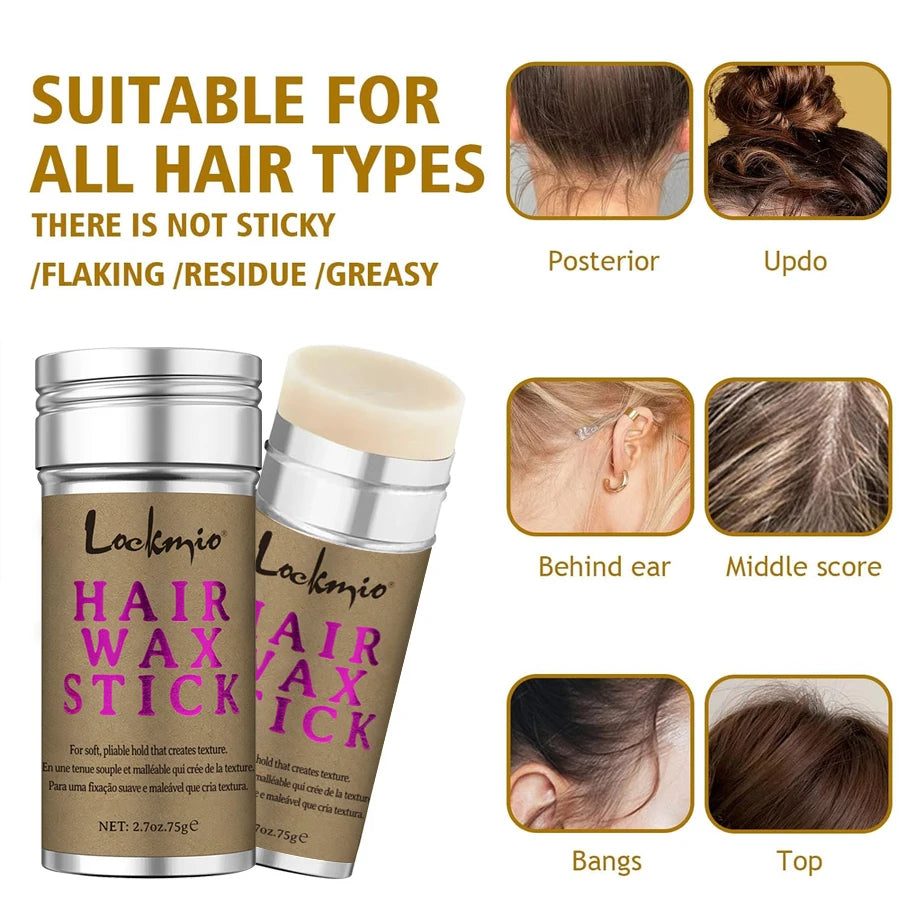LOCKMIO Women’s Hair Wax Stick – Anti-Frizz Flyaway Control Styling Pomade for Wigs & Broken Hair, Long-Lasting Smoothing