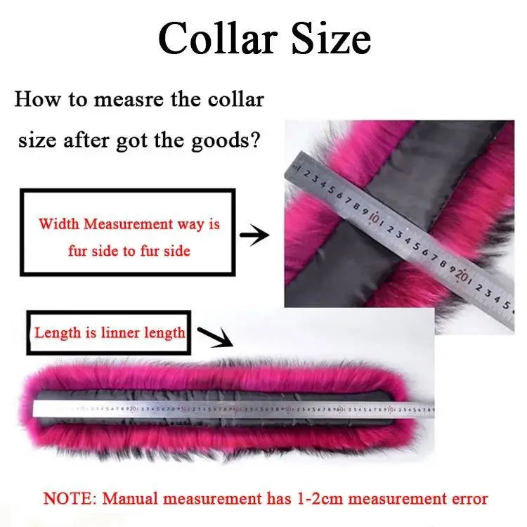 Natural Raccoon & Fox Fur Scarf – Luxury Women’s Winter Fur Collar and Hood Trim for Coats & Jackets