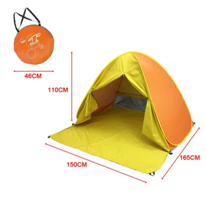 Pop-Up Beach Tent 165×150×110cm – UV Protection, Full Shade, Ultralight & Portable for Family Camping & Travel