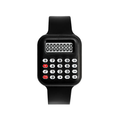 2026 Kids Digital Watch with Calculator - Rubber Strap Electronic Watch for Girls with Time & Date Display