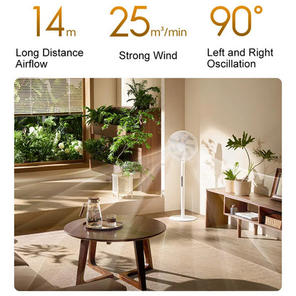 MIJIA DC Inverter Floor Fan Pro - Smart Ultra-Thin Retractable Standing Fan with 100 Airflow Settings