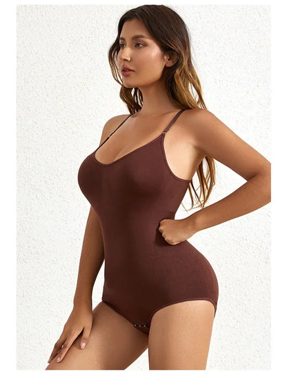 Women's Solid Seamless Shapewear Bodysuit - Tummy Control, Butt Lifting Slimming Body Shaper Underwear