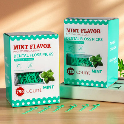 Mint Dental Floss Sticks - Portable Disposable Oral Care for Deep & Interdental Cleaning