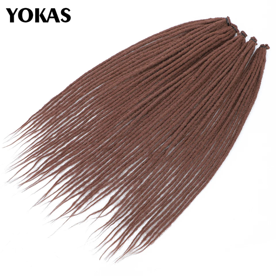 YOKAS Handmade Dreadlock Extensions - Synthetic Crochet Braided Hair 24 36 Inch Long Faux Locs for Women
