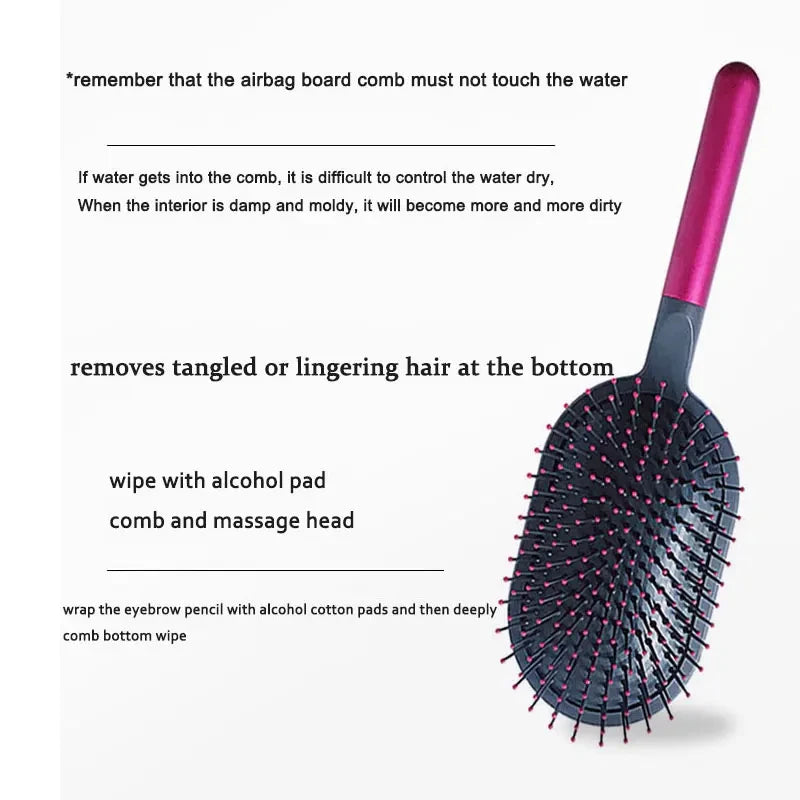 Girls Airbag Hairbrush — Wet & Curly Hair Detangling Comb, Scalp Massage Tool for Salon Styling
